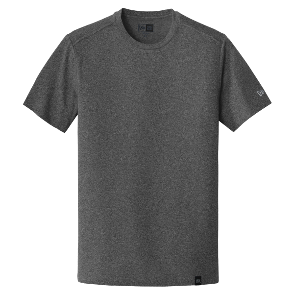 New Era Heritage Blend Crew Tee, Black Heather, Front view