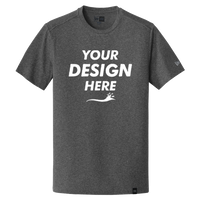New Era Heritage Blend Crew Tee, Black Heather, Front view, Mockup