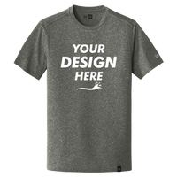 New Era Heritage Blend Crew Tee, Black Twist, Front view, Mockup