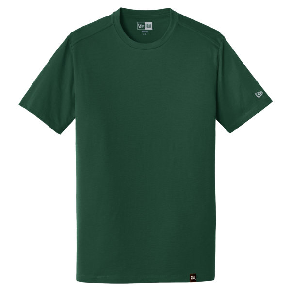 New Era Heritage Blend Crew Tee, Dark Green, Front view