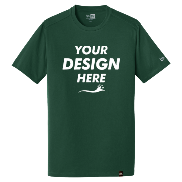 New Era Heritage Blend Crew Tee, Dark Green, Front view, Mockup
