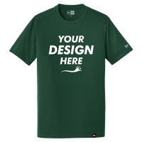 New Era Heritage Blend Crew Tee, Dark Green, Front view, Mockup