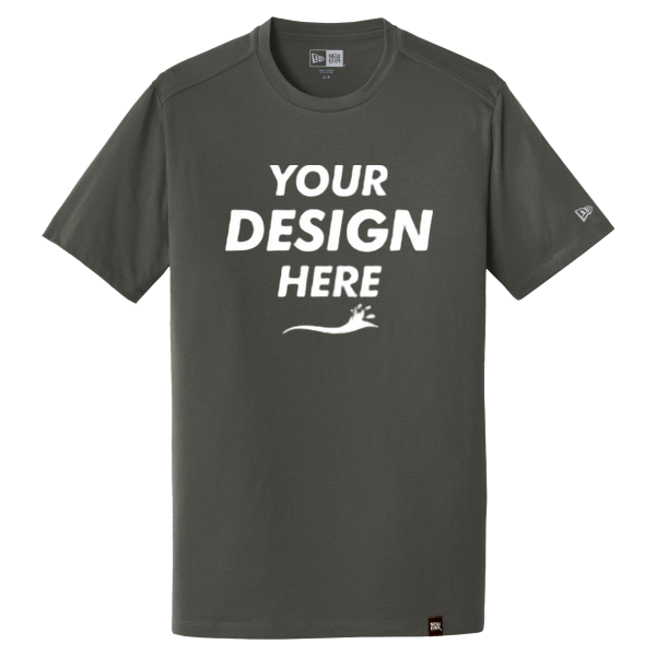 New Era Heritage Blend Crew Tee, Graphite, Front view, Mockup