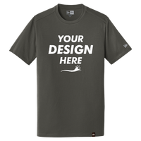 New Era Heritage Blend Crew Tee, Graphite, Front view, Mockup
