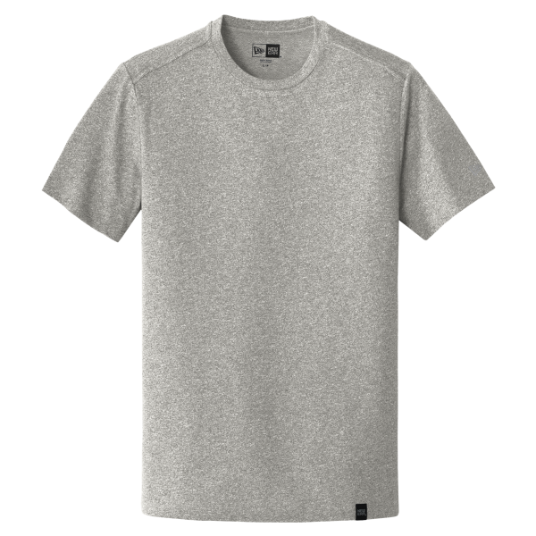 New Era Heritage Blend Crew Tee, Light Graphite Twist, Front view