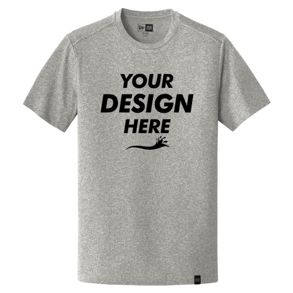 New Era Heritage Blend Crew Tee, Light Graphite Twist, Front view, Mockup