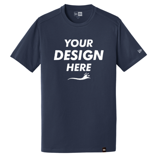 New Era Heritage Blend Crew Tee, True Navy, Front view, Mockup