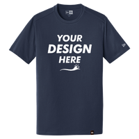 New Era Heritage Blend Crew Tee, True Navy, Front view, Mockup