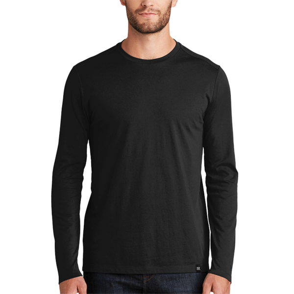 New Era Heritage Blend Long Sleeve Crew Tee, Black, Front view
