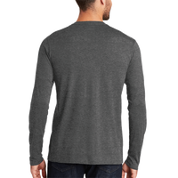 New Era Heritage Blend Long Sleeve Crew Tee, Black Heather, Back view