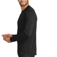 New Era Heritage Blend Long Sleeve Crew Tee, Black, Left Sleeve view