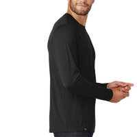 New Era Heritage Blend Long Sleeve Crew Tee, Black, Right Sleeve view