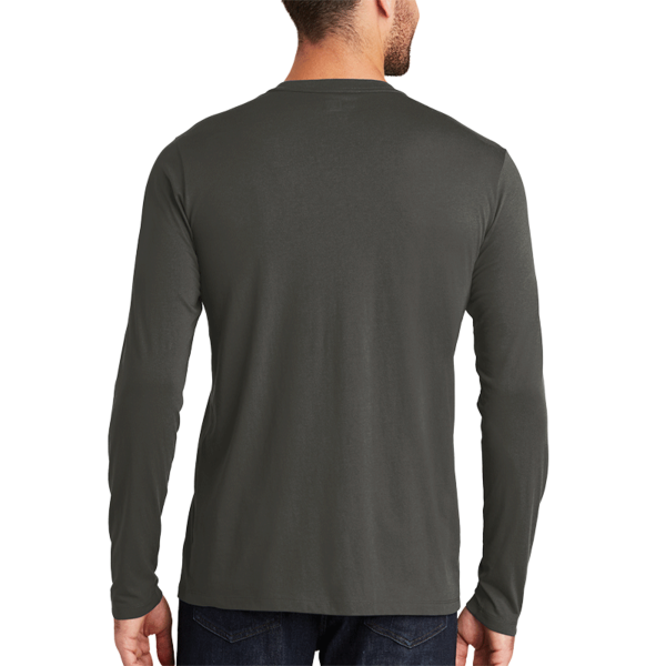 New Era Heritage Blend Long Sleeve Crew Tee, Graphite, Back view