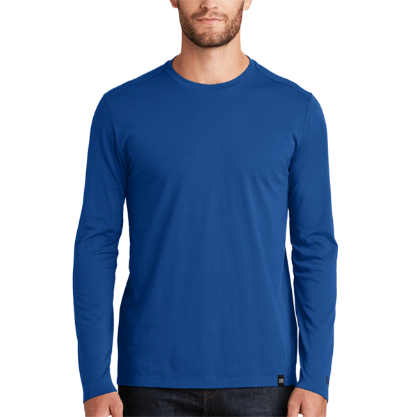 New Era Heritage Blend Long Sleeve Crew Tee, Royal, Front view