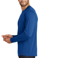 New Era Heritage Blend Long Sleeve Crew Tee, Royal, Left Sleeve view