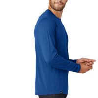 New Era Heritage Blend Long Sleeve Crew Tee, Royal, Right Sleeve view