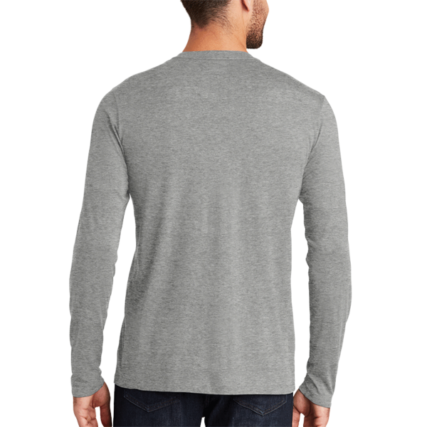 New Era Heritage Blend Long Sleeve Crew Tee, Shadow Grey Heather, Back view