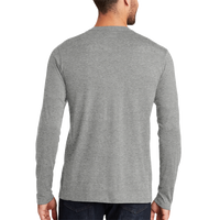New Era Heritage Blend Long Sleeve Crew Tee, Shadow Grey Heather, Back view