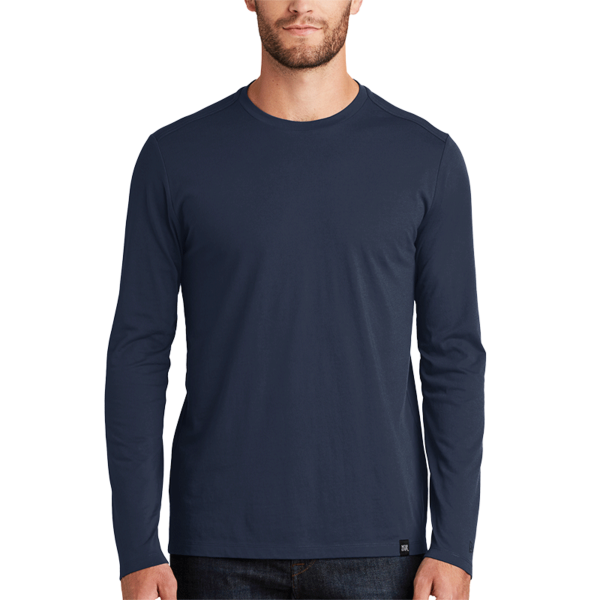 New Era Heritage Blend Long Sleeve Crew Tee, True Navy, Front view