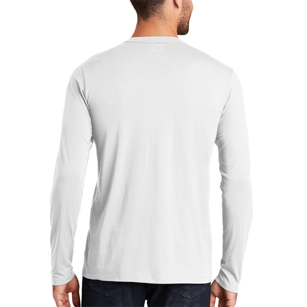 New Era Heritage Blend Long Sleeve Crew Tee, White, Back view