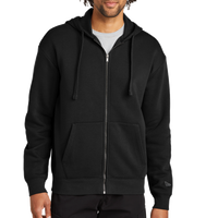 New Era Heritage Fleece Full Zip Hoodie, Black, Front view