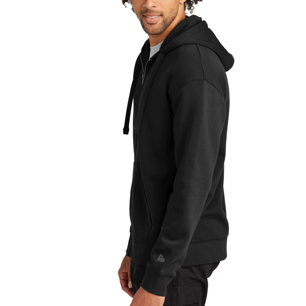 New Era Heritage Fleece Full Zip Hoodie, Black, Left Sleeve view