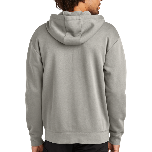 New Era Heritage Fleece Full Zip Hoodie, Rainstorm Grey, Back view
