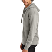 New Era Heritage Fleece Full Zip Hoodie, Rainstorm Grey, Left Sleeve view