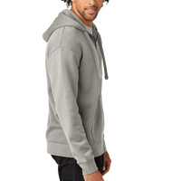 New Era Heritage Fleece Full Zip Hoodie, Rainstorm Grey, Right Sleeve view