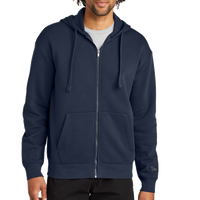 New Era Heritage Fleece Full Zip Hoodie, True Navy, Front view