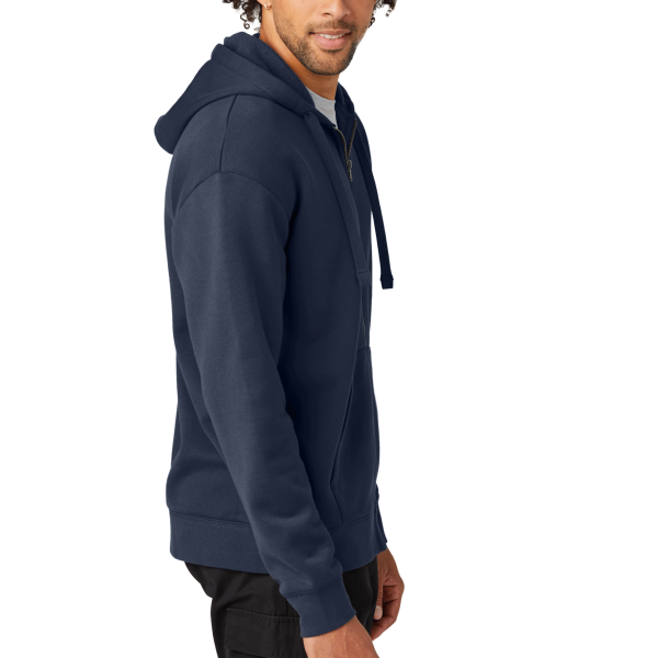 New Era Heritage Fleece Full Zip Hoodie, True Navy, Right Sleeve view