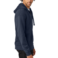 New Era Heritage Fleece Full Zip Hoodie, True Navy, Right Sleeve view
