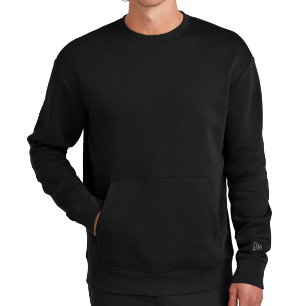 New Era Heritage Fleece Pocket Crew, Black, Front view