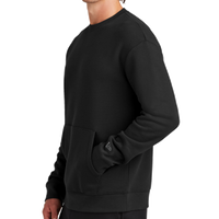 New Era Heritage Fleece Pocket Crew, Black, Left Sleeve view