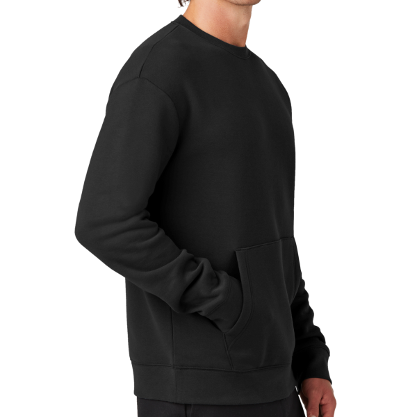New Era Heritage Fleece Pocket Crew, Black, Right Sleeve view
