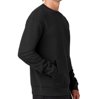 New Era Heritage Fleece Pocket Crew, Black, Right Sleeve view