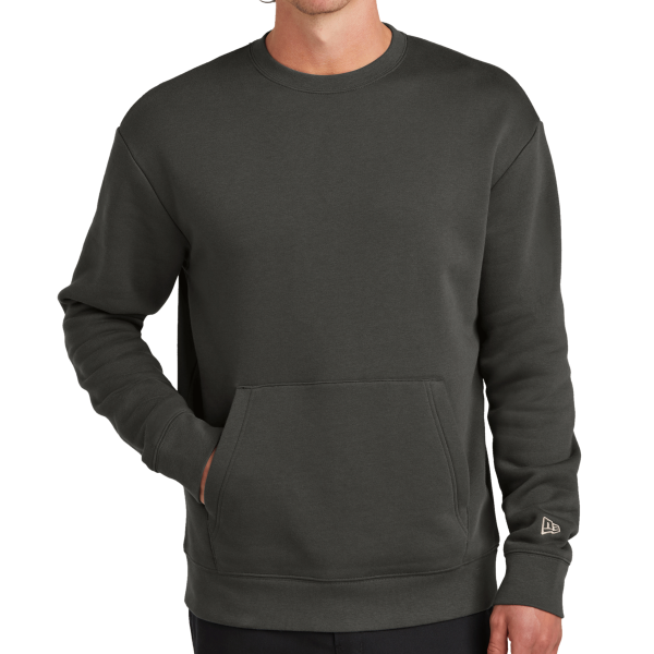 New Era Heritage Fleece Pocket Crew, Graphite, Front view