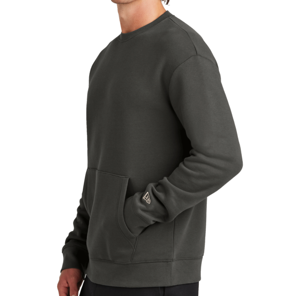 New Era Heritage Fleece Pocket Crew, Graphite, Left Sleeve view