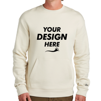 New Era Heritage Fleece Pocket Crew, Soft Beige, Front view, Mockup