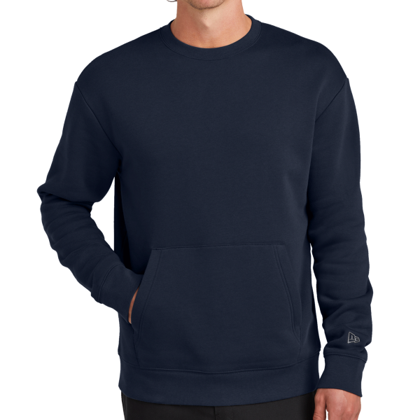 New Era Heritage Fleece Pocket Crew, True Navy, Front view