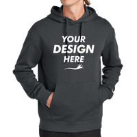 New Era Heritage Fleece Pullover Hoodie, Graphite, Front view, Mockup