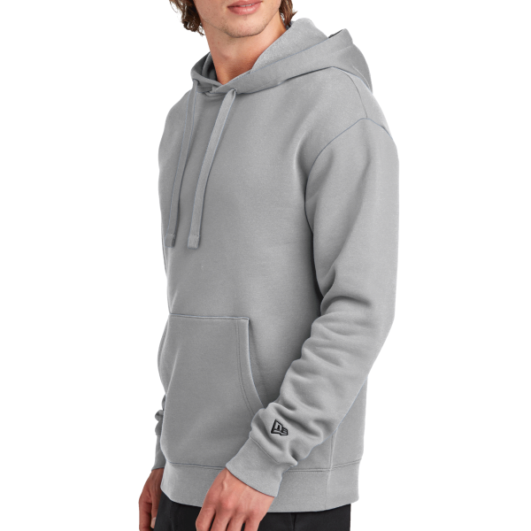 New Era Heritage Fleece Pullover Hoodie, Rainstorm Grey, Left Sleeve view