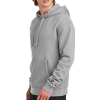 New Era Heritage Fleece Pullover Hoodie, Rainstorm Grey, Left Sleeve view