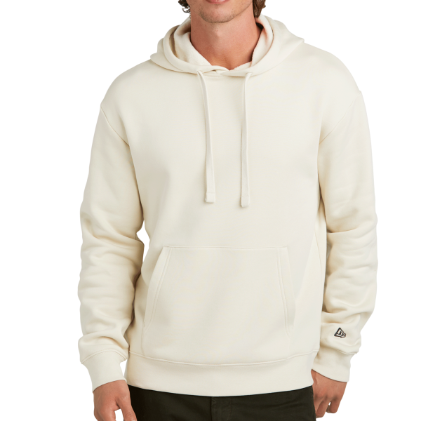 New Era Heritage Fleece Pullover Hoodie, Soft Beige, Front view