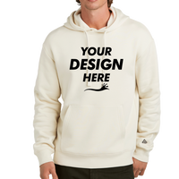 New Era Heritage Fleece Pullover Hoodie, Soft Beige, Front view, Mockup