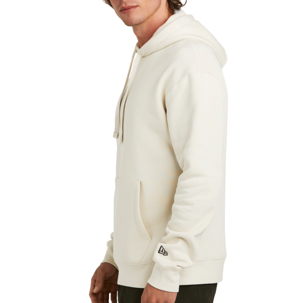 New Era Heritage Fleece Pullover Hoodie, Soft Beige, Left Sleeve view