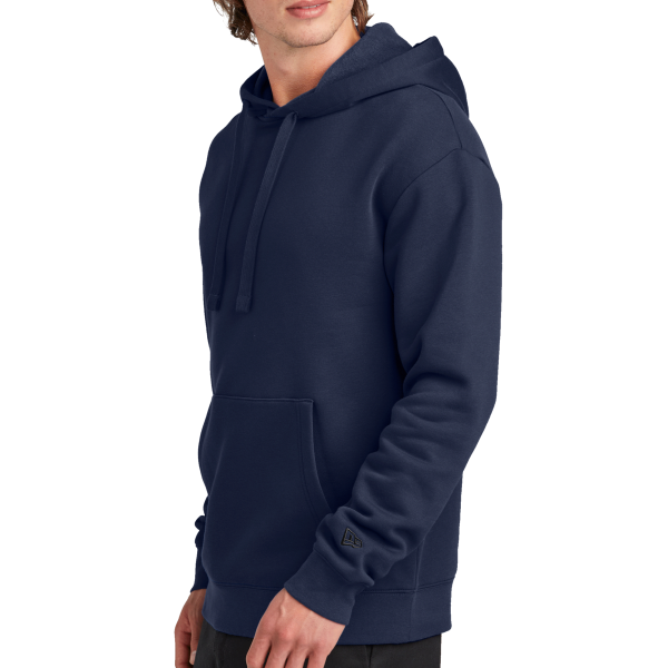 New Era Heritage Fleece Pullover Hoodie, True Navy, Left Sleeve view
