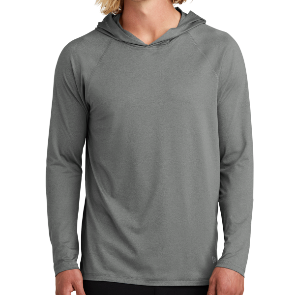 New Era Power Long Sleeve Hoodie, Shadow Grey Heather, Front view