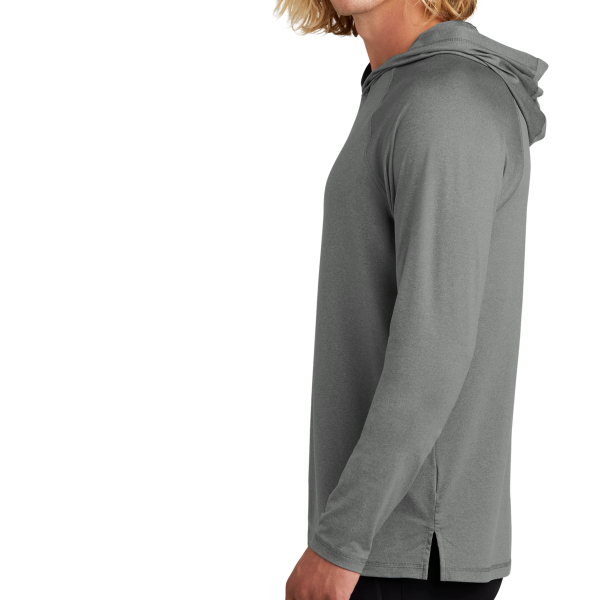 New Era Power Long Sleeve Hoodie, Shadow Grey Heather, Left Sleeve view