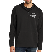 New Era STS 1/4 Zip Hoodie, Black, Front view, Mockup